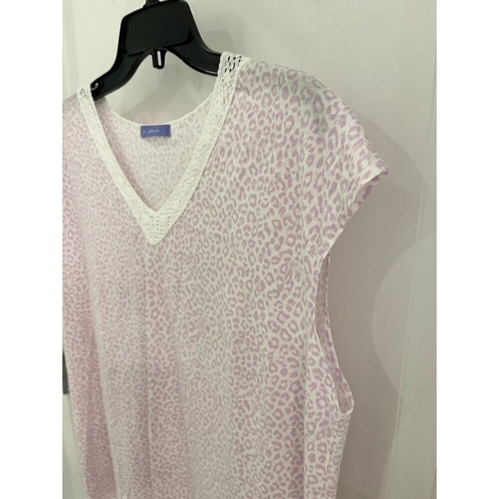 NWOT P.Jamas Light Baby Pink Lepoard Animal Print Nightgown Pima Cotton XL - Picture 4 of 6